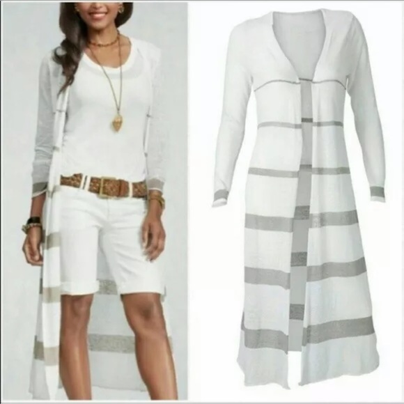 CAbi Sweaters - CAbi Full Length Striped Riviera Duster Cardigan